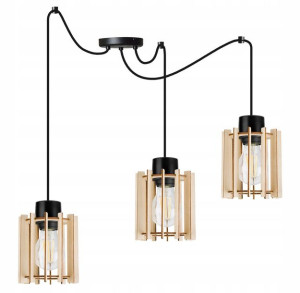 Nowoczesna Lampa Wisząca Sufitowa Z Drewna Mix Led