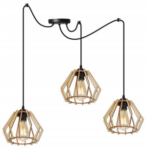 Nowoczesna Lampa Wisząca Sufitowa Z Drewna Mix Led