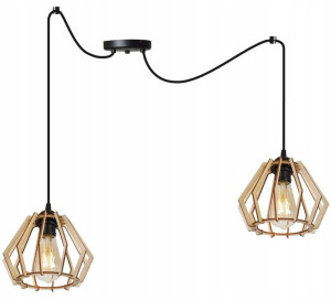 Nowoczesna Lampa Wisząca Sufitowa Z Drewna Mix Led