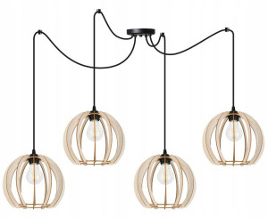 Nowoczesna Lampa Wisząca Sufitowa Z Drewna Led