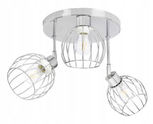 LAMPA plafon żyrandol ruch loft drut 3 kulka chrom