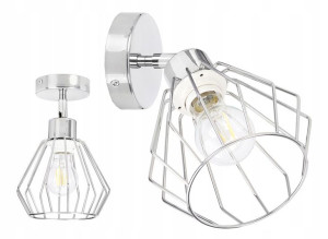 LAMPA KINKIET ścienny ruch loft drut na E27 chrom