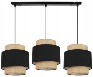 Lampa Sufitowa Abażur Boho Czarny Juta 20 Cm