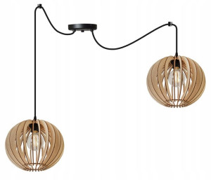 Nowoczesna Lampa Wisząca Sufitowa Z Drewna Mix Led
