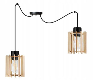 Nowoczesna Lampa Wisząca Sufitowa Z Drewna Mix Led