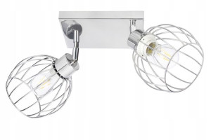 LAMPA plafon żyrandol ruch loft drut 2 kulka chrom
