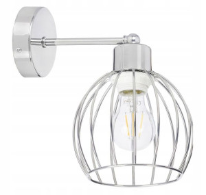 LAMPA KINKIET ścienny stały loft drut na E27 chrom