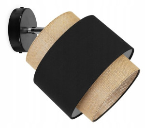 Lampa Sufitowa Kinkiet Abażur Boho Czarny Juta 20