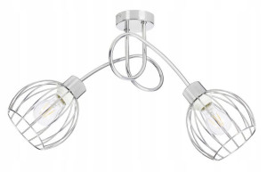 Lampa sufitowa żyrandol loft na E27 chrom klosze 2