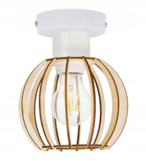 LAMPA stała sufitowa plafon Loft klosz drewno 1