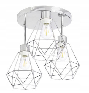 LAMPA plafon żyrandol wysoki loft diament 3 chrom