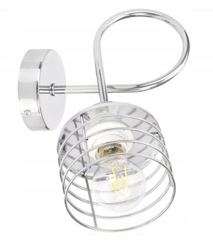 LAMPA KINKIET ścienny stały loft drut na E27 chrom