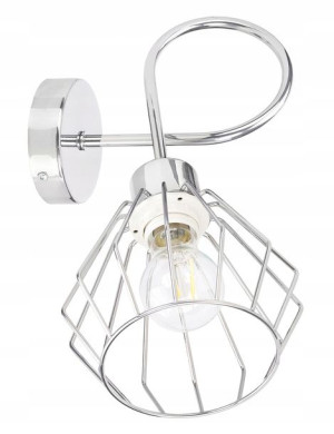 LAMPA KINKIET ścienny stały loft drut na E27 chrom