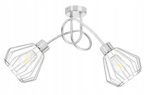Lampa sufitowa żyrandol loft na E27 chrom klosze 2