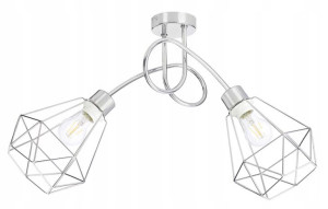 Lampa sufitowa żyrandol loft na E27 chrom klosze 2