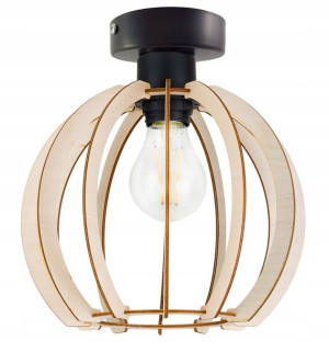 LAMPA stała sufitowa plafon Loft klosz drewno 1