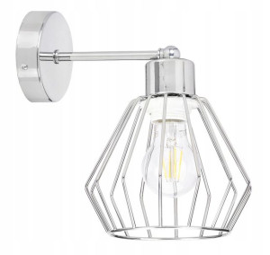 LAMPA KINKIET ścienny stały loft drut na E27 chrom