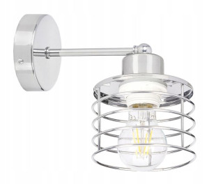 LAMPA KINKIET ścienny stały loft drut na E27 chrom