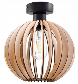 LAMPA stała sufitowa plafon Loft klosz drewno 1