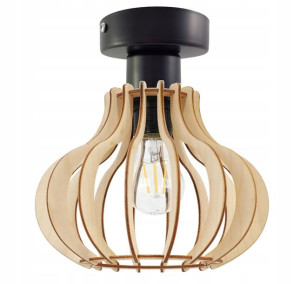 LAMPA stała sufitowa plafon Loft klosz drewno 1