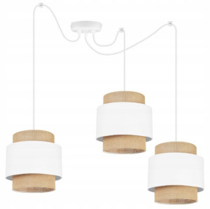 Lampa Sufitowa Wisząca Abażur Boho Czarny Juta 20