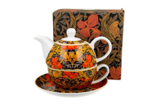 Porcelanowy dzbanek z filiżanką i spodkiemWilliam Morris ORANGE IRISES