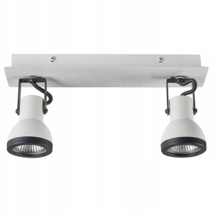 Lampa Sufitowa 2-punktowa Prostokątna Metalowa Bia