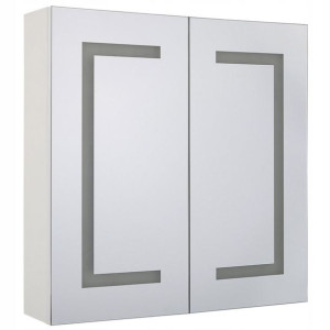 Szafka łazienkowa wisząca z lustrem LED 60 x 60 cm