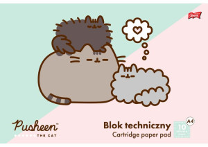 Pusheen Blok Biały Techniczny A4 10 Kartek Kotek