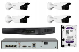 Monitoring Zestaw Kamer Ip 4mpx Hikvision Ir80 Poe