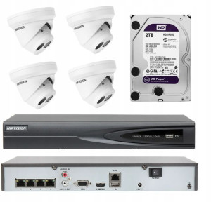 Zestaw Cyfrowy 4 Kamery Hikvision Ds-2cd2345fwd-i