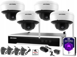 Zestaw Kamer IP wifi 4mpx do monitoringu Hikvision
