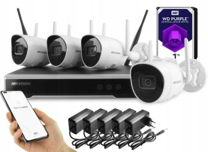 Zestaw Kamer IP wifi 4mpx do monitoringu Hikvision