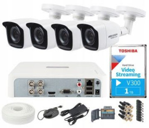Zestaw monitoringu 1Mpx, 1TB, Hikvision
