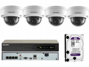 Zestaw Monitoringu Hikvision 8mpx Szeroki Kąt Poe
