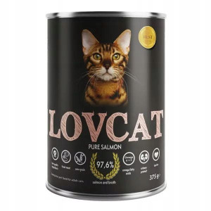 LOVCAT Karma mokra dla kota 100% ŁOSOŚ puszka 375g