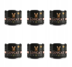LOVCAT Karma dla kota 100% ŁOSOSIA - puszka 6x190g