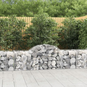 Łukowaty kosz gabionowy, 200x50x60/80 cm, galwaniz