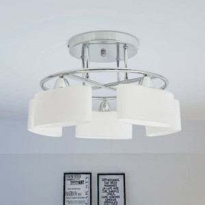 Lampa sufitowa, 5 żarówek E14, klosze w kształcie