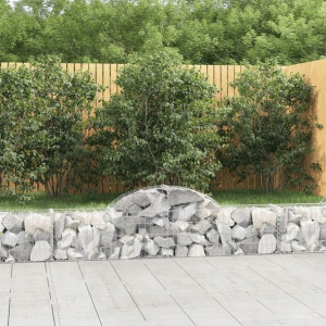 Kosze gabionowe, 2 szt, 200x30x40/60 cm, galwanizo