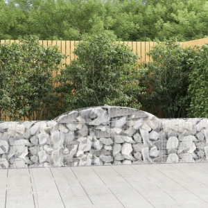 Kosze gabionowe, 3 szt., 300x30x60/80 cm, galwaniz