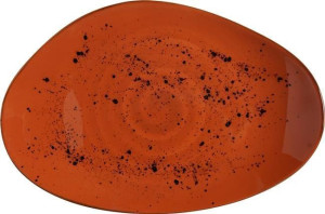 Talerz O Organicznym Kształcie Dahlia 35 X 21 Cm Porcelana Fine Dine