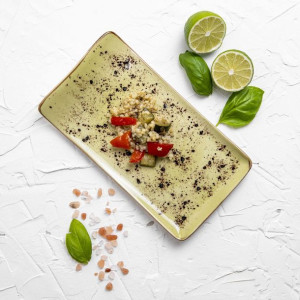 Talerz Serwingowy Olive 21,5 X 18 Cm Porcelana Fine Dine Earth Colours