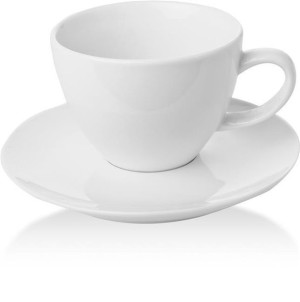 Filiżanka Elegancka Ze Spodkiem Bianco 70 Ml Porcelana Biała