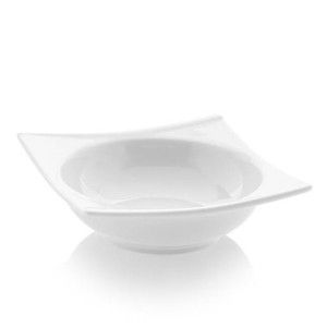 Miska Kwadratowa Bianco 15 Cm Porcelana Biała
