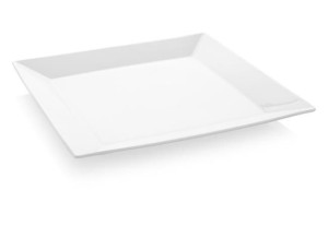 Talerz Płytki Kwadratowy Bianco 21 X 21 Cm Porcelana Biała