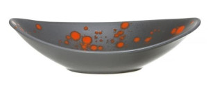 Miska Łódka Bloom 25 X 16 Cm Porcelana Fine Dine Earth Colours Czarna