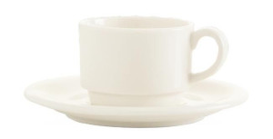 Filiżanka Sztaplowana Bez Spodka Crema 90 Ml Porcelana Kremowa