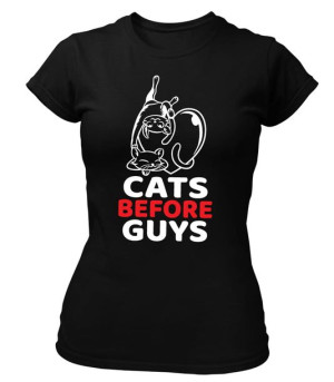 Koszulka damska CATS BEFORE GUYS - koty, kot