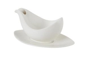 Sosjerka Z Podstawką Dove Porcelana Kremowa